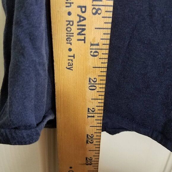 Massimo Dutti S Short Sleeve Navy Blouse Scoop Neck Casual Career Stretch Small - Picture 9 of 14